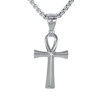 Mini Cross Necklace with 2.5mm Round Box Chain 24" - SCP-056