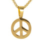 Mini Peace Sign Necklace with 2.5mm Round Box Chain 24" - SCP-057**