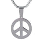 Mini Peace Sign Necklace with 2.5mm Round Box Chain 24" - SCP-057**