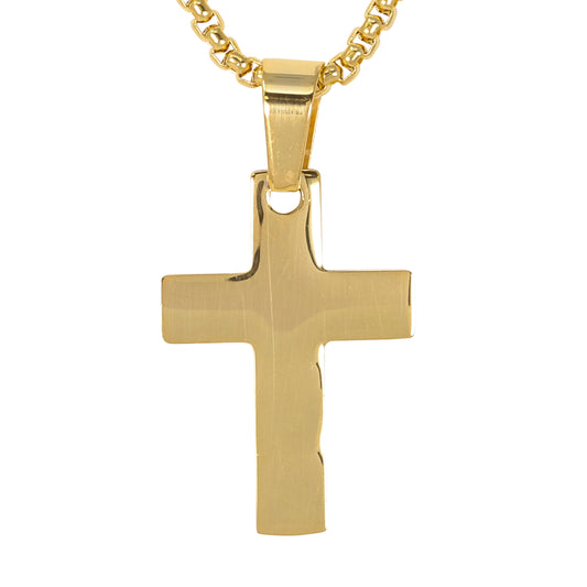 Mini Cross Necklace with 2.5mm Round Box Chain 24" - SCP-059