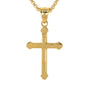 Mini Solid Cross Necklace with 2.5mm Round Box Chain 24" - SCP-067**