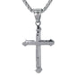 Mini Solid Cross Necklace with 2.5mm Round Box Chain 24" - SCP-067**