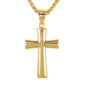 Mini Cross Necklace with 2.5mm Round Box Chain 24" - SCP-069