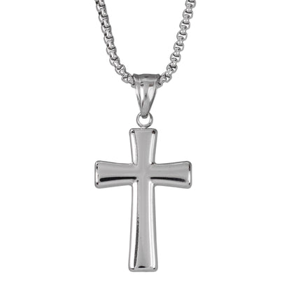 Mini Cross Necklace with 2.5mm Round Box Chain 24" - SCP-069