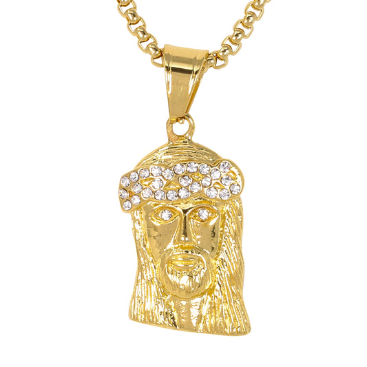 Mini Jesus Necklace with 2.5mm Round Box Chain 24" - SCP-071