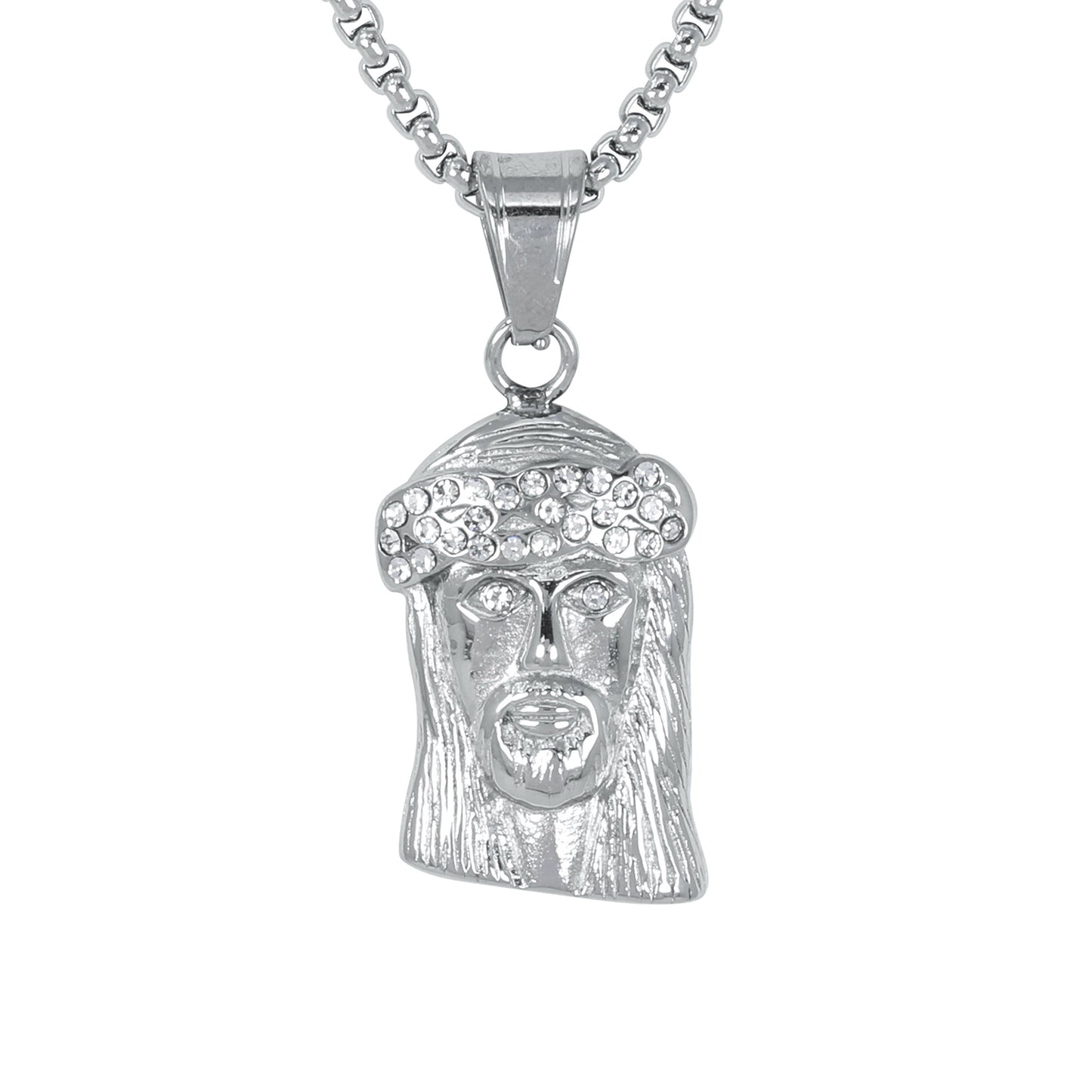 Mini Jesus Necklace with 2.5mm Round Box Chain 24" - SCP-071