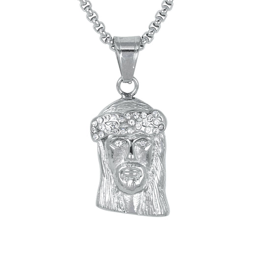 Mini Jesus Necklace with 2.5mm Round Box Chain 24" - SCP-071