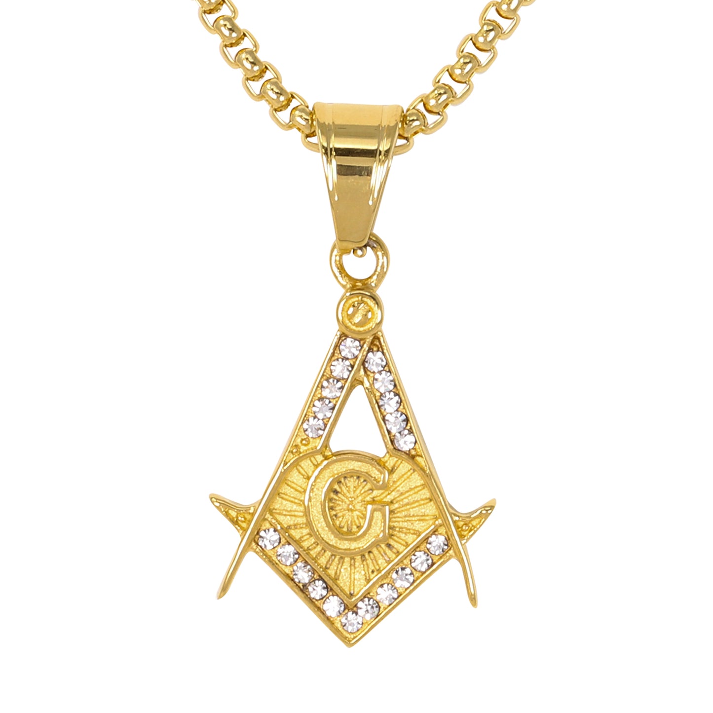 Mini Free Mason Necklace with 2.5mm Round Box Chain 24" - SCP-074