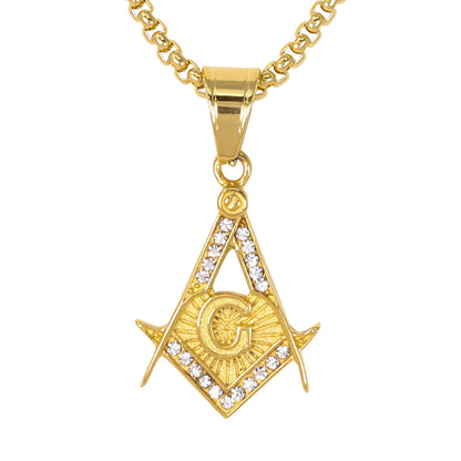 Mini Free Mason Necklace with 2.5mm Round Box Chain 24" - SCP-074