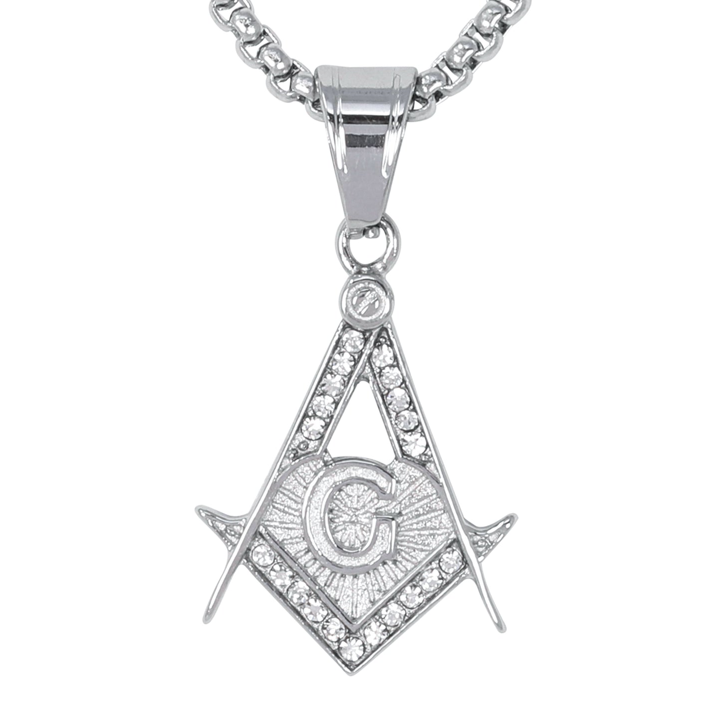 Mini Free Mason Necklace with 2.5mm Round Box Chain 24" - SCP-074