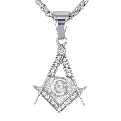Mini Free Mason Necklace with 2.5mm Round Box Chain 24" - SCP-074
