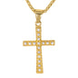 Mini Iced Cross Necklace with 2.5mm Round Box Chain 24" - SCP-076**