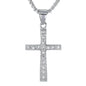 Mini Iced Cross Necklace with 2.5mm Round Box Chain 24" - SCP-076**