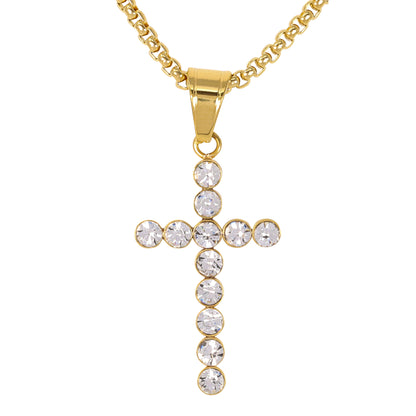 Mini Cross Necklace with 2.5mm Round Box Chain 24" - SCP-077