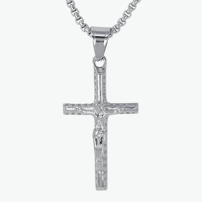 Mini Crucifix Necklace with 2.5mm Round Box Chain 24" - SCP-079**