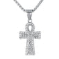 Mini Solid Cross Necklace with 2.5mm Round Box Chain 24" - SCP-081**