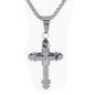 Mini Solid Cross Necklace with 2.5mm Round Box Chain 24" - SCP-084