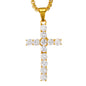 Mini Cross Necklace with 2.5mm Round Box Chain 24" - SCP-087