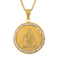 Medium Guadalupe Necklace with 3mm Round Box Chain 24" - SCP-110**