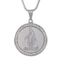 Medium Guadalupe Necklace with 3mm Round Box Chain 24" - SCP-110**