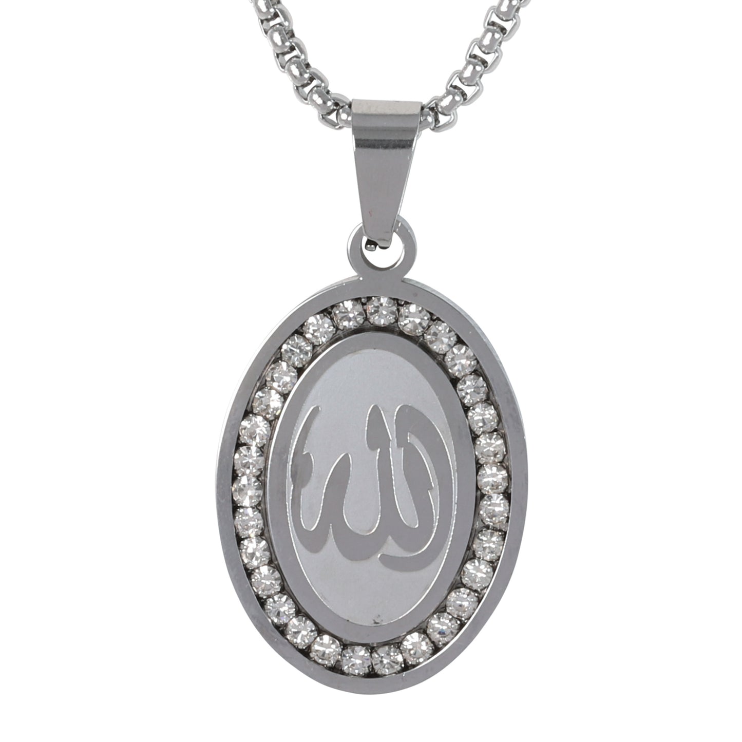 Medium Islamic Necklace with 3mm Round Box Chain 24" - SCP-112**