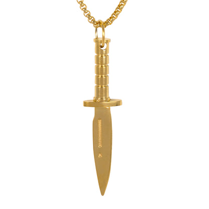 Medium Knife Necklace with 3mm Round Box Chain 24" - SCP-122**