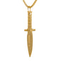 Medium Knife Necklace with 3mm Round Box Chain 24" - SCP-122**