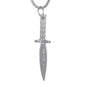 Medium Knife Necklace with 3mm Round Box Chain 24" - SCP-122**