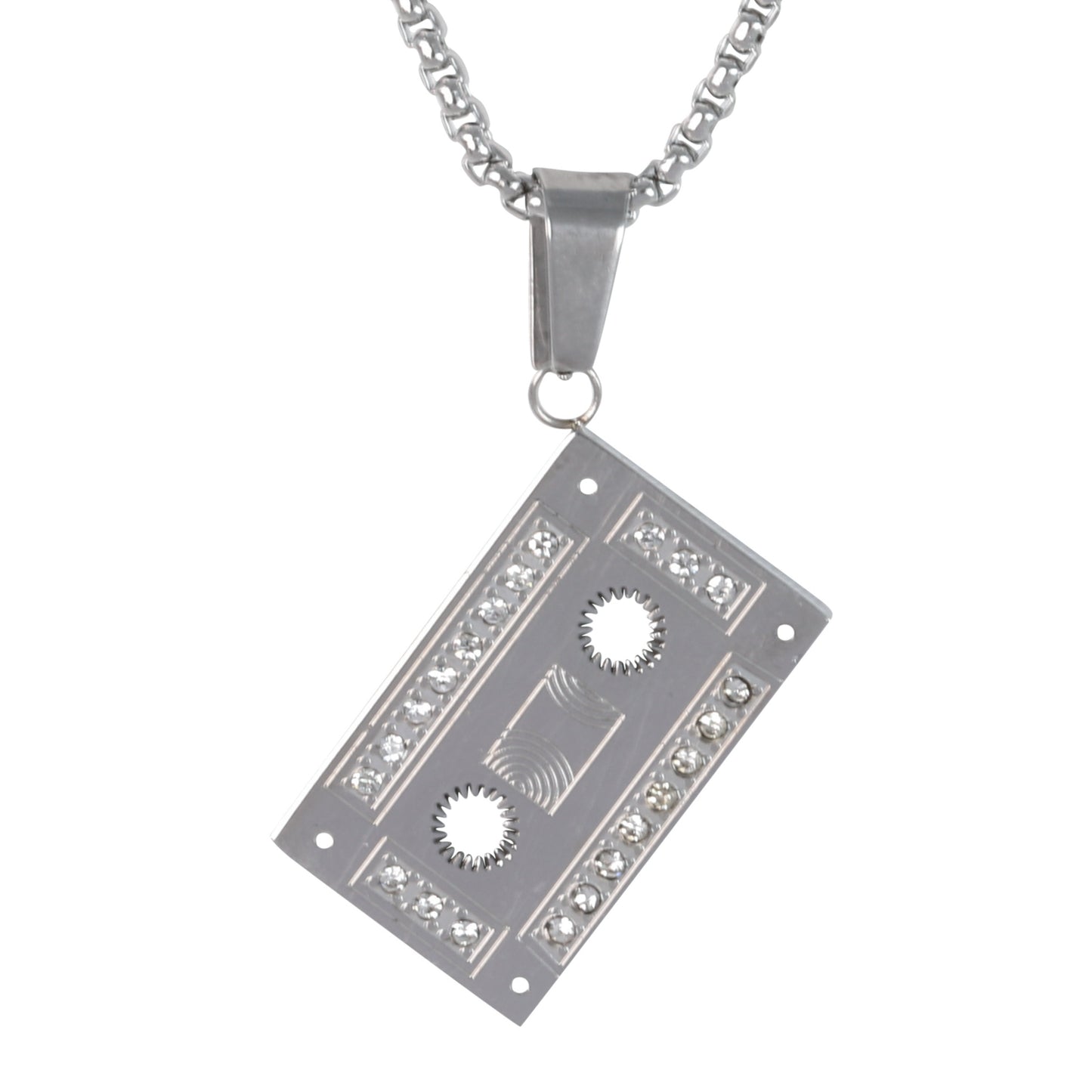 Medium Music Necklace with 3mm Round Box Chain 24" - SCP-123**