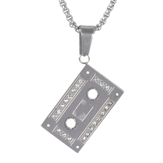 Medium Music Necklace with 3mm Round Box Chain 24" - SCP-123**