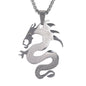 Medium Dragon Necklace with 3mm Round Box Chain 24" - SCP-124**