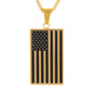 Medium Flag Necklace with 3mm Round Box Chain 24" - SCP-131**