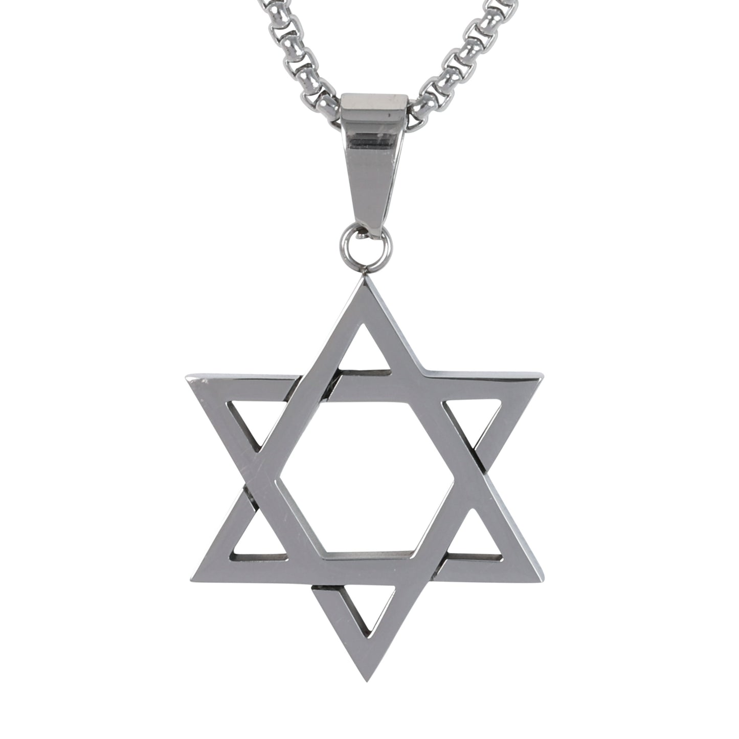 Medium Star Necklace with 3mm Round Box Chain 24" - SCP-132