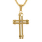 Medium Cross Necklace with 3mm Round Box Chain 24" - SCP-133**