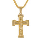Medium Crucifix Necklace with 3mm Round Box Chain 24" - SCP-134**