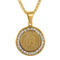 Medium Guadalupe Necklace with 3mm Round Box Chain 24" - SCP-135**