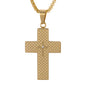 Medium Cross Necklace with 3mm Round Box Chain 24" - SCP-136**