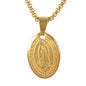 Medium Guadalupe Necklace with 3mm Round Box Chain 24" - SCP-140**
