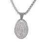 Medium Guadalupe Necklace with 3mm Round Box Chain 24" - SCP-140**