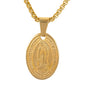 Medium Guadalupe Necklace with 3mm Round Box Chain 24" - SCP-141**