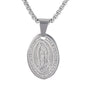 Medium Guadalupe Necklace with 3mm Round Box Chain 24" - SCP-141**