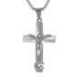 Medium Crucifix Necklace with 3mm Round Box Chain 24" - SCP-145**