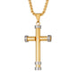 Medium Cross Necklace with 3mm Round Box Chain 24" - SCP-146**