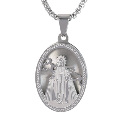 Medium Jesus Necklace with 3mm Round Box Chain 24" - SCP-147**