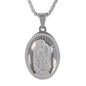 Medium Guadalupe Necklace with 3mm Round Box Chain 24" - SCP-150**