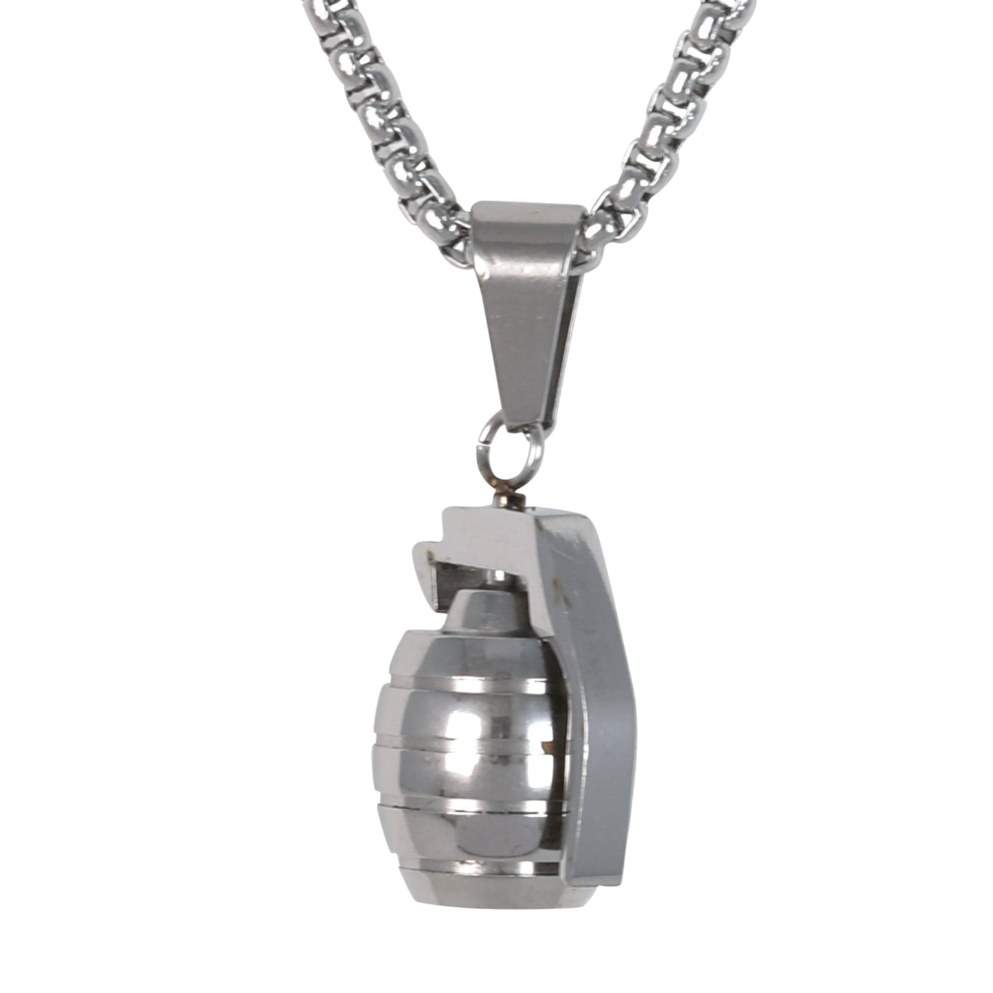 Medium Bomb Necklace with 3mm Round Box Chain 24" - SCP-154**