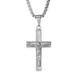 Medium Cross Necklace with 3mm Round Box Chain 24" - SCP-156**