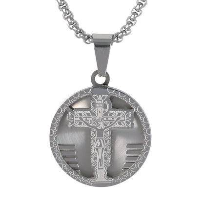 Medium Cross Necklace with 3mm Round Box Chain 24" - SCP-164**