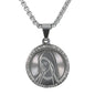 Medium Guadalupe Necklace with 3mm Round Box Chain 24" - SCP-167**