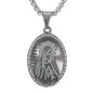 Medium Guadalupe Necklace with 3mm Round Box Chain 24" - SCP-168**